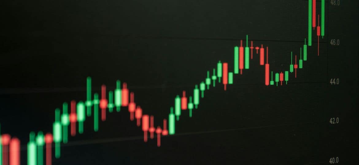 Stock chart showing growth and potential profit