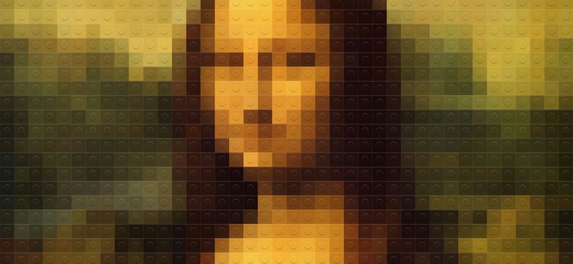 Pixellated photo of the Mona Lisa
